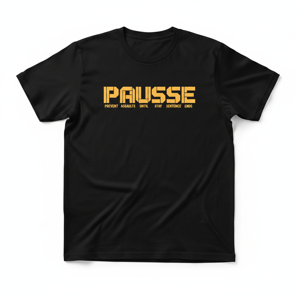 PAUSSE Graphic T-Shirt — Minimalist Retro Text Tee
